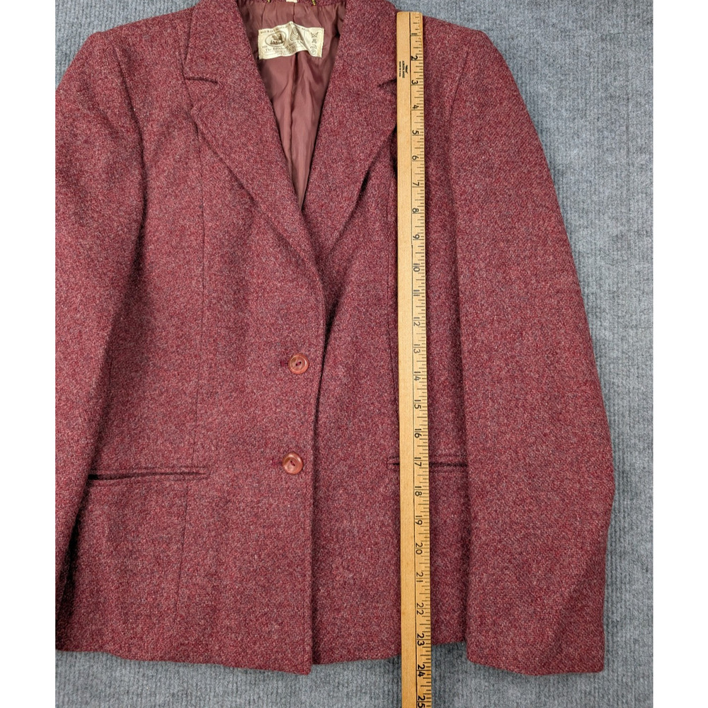 Edinburg Woollen Mill Skirt Suit Set Women 10 3 Piece Vintage Red Pleated Retro - Picture 15 of 16
